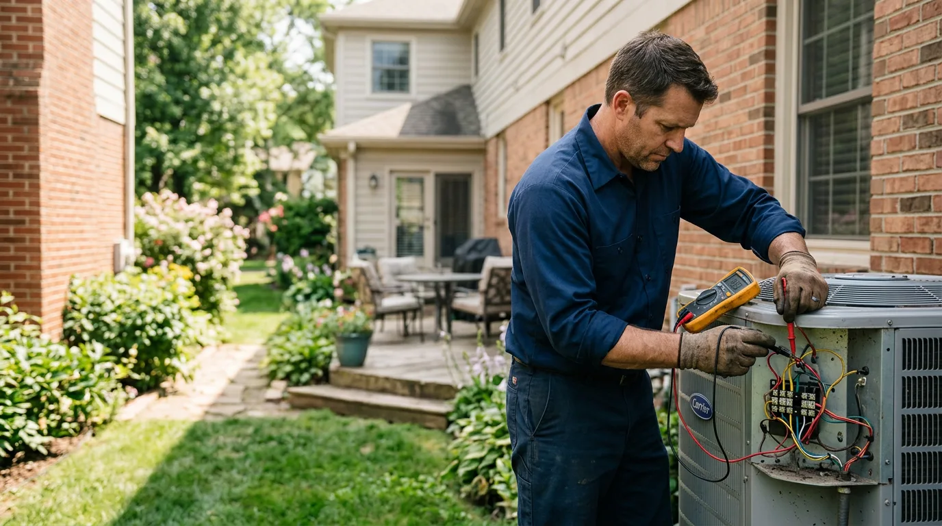 HVAC technician working near Grand Forks, ND